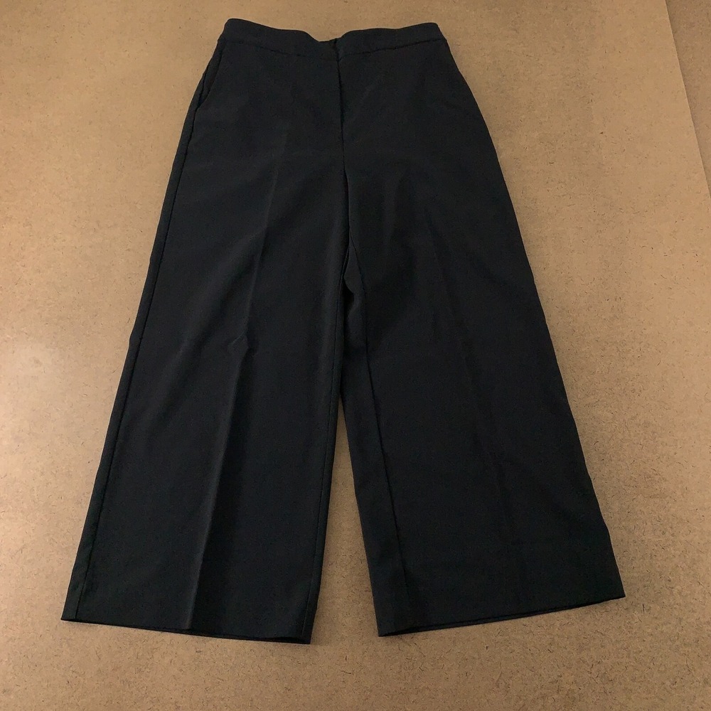 LaRoque Women's Size Large Black Crepe Carson Wide Leg Pull On Crop Pants NWT